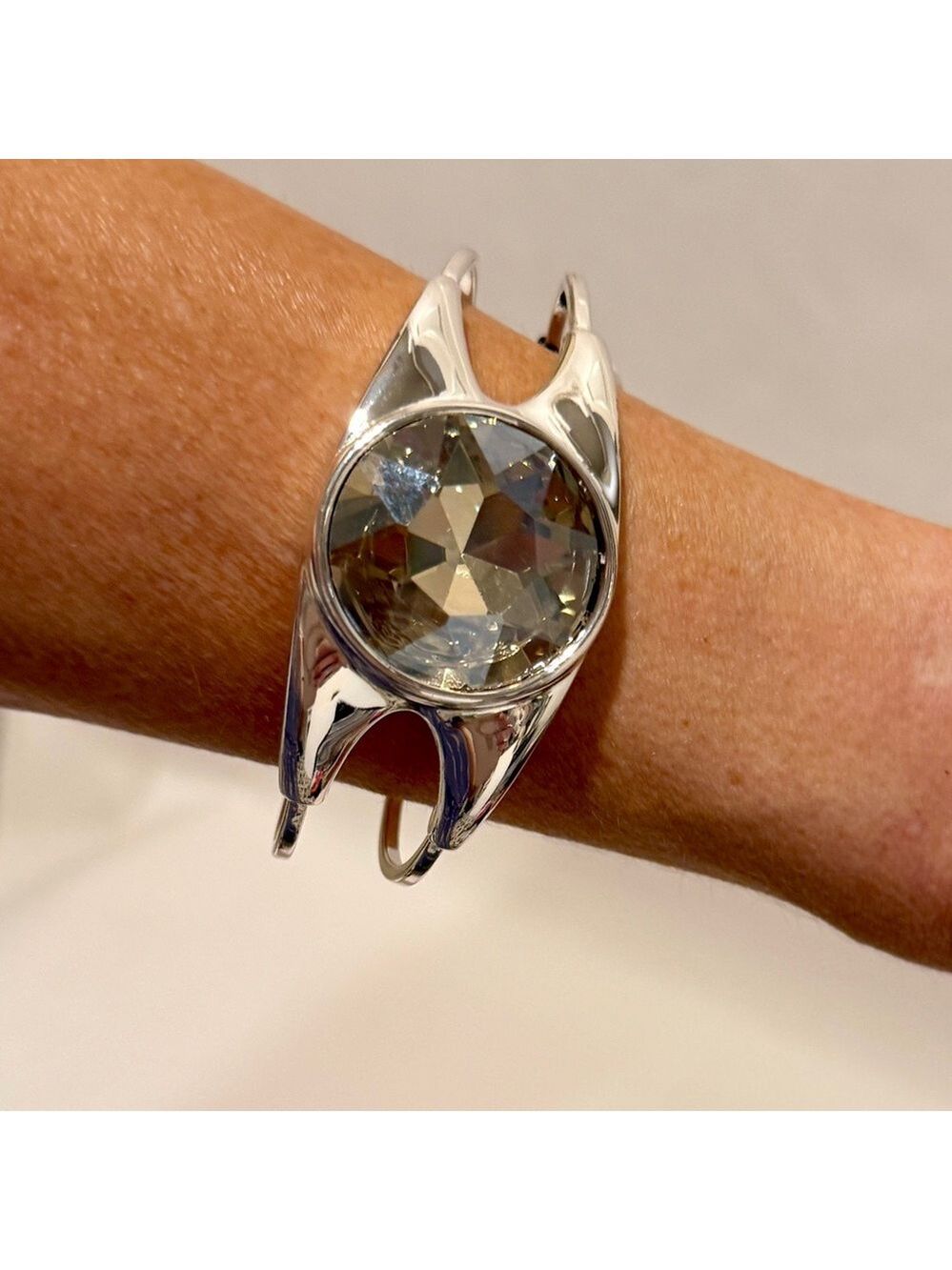 WHITE HOUSE BLACK MARKET | NWT Statement Silver Crystal Cuff Bracelet 💎 - Picture 5 of 11